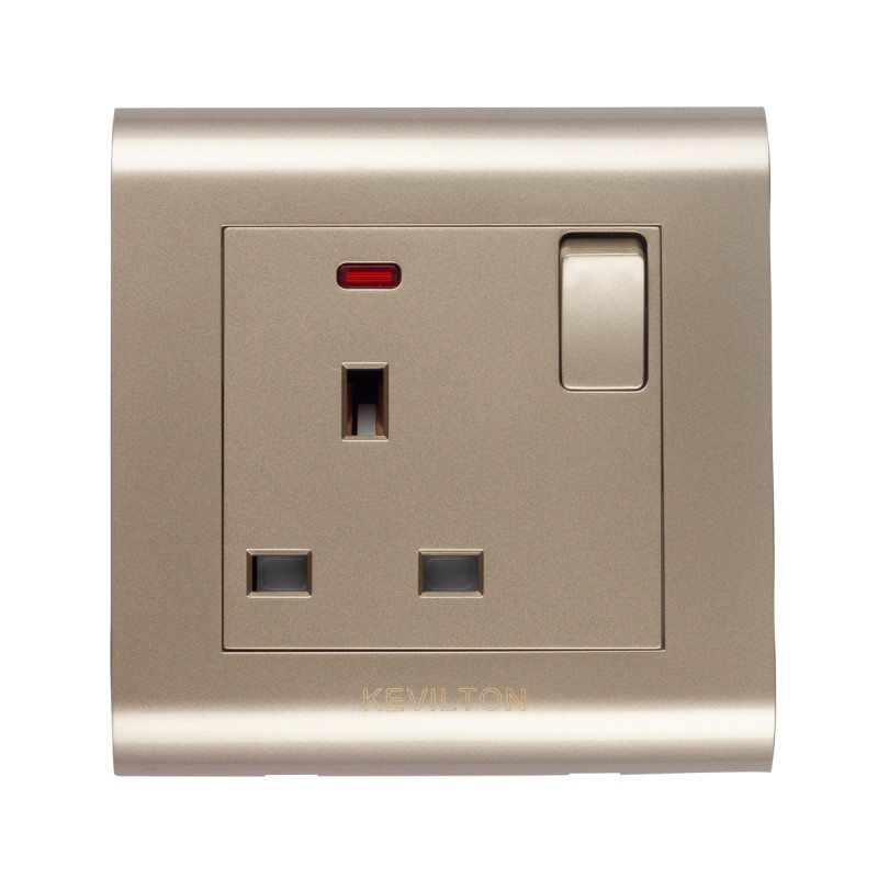 Modular Gold 13A Socket with Indicator Hardware, Homeware & Lifestyle