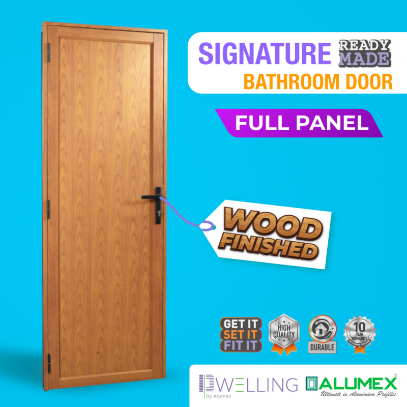 Signature Bathroom Door - Full Panel - Wood - Right open - Hardware ...