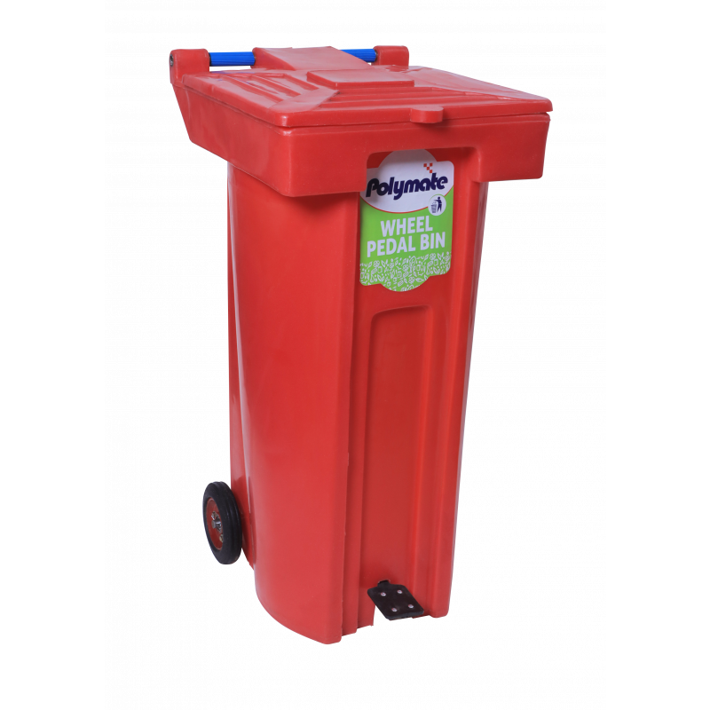 WHEEL PEDAL BIN 100L RED Hardware, Homeware & Lifestyle