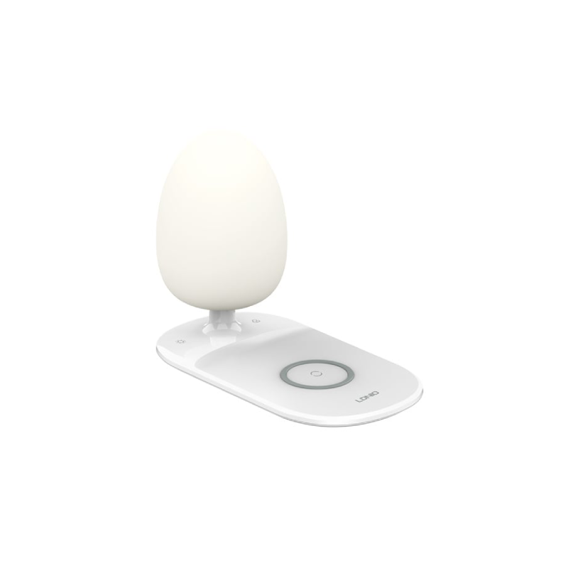 Lampada Da Notte LDNIO Y3 Con Ricarica Wireless Qi Integrata - Colore Bianco, Luci LED E Carica Smartphone - 2